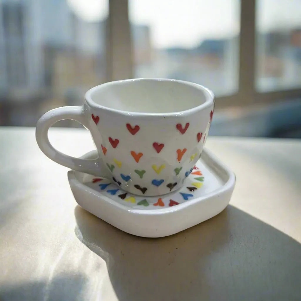 Heartfelt Bliss Mug & Saucer Set - 240 ml