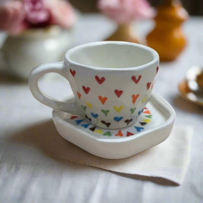 Heartfelt Bliss Mug & Saucer Set - 240 ml