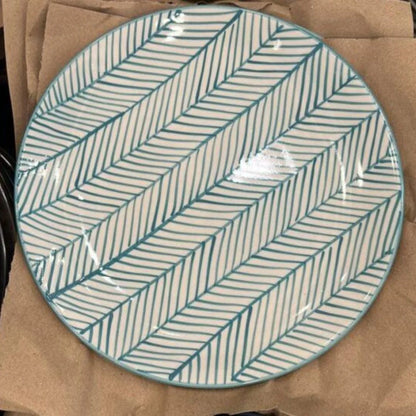 Aquamarine & White Glossy Ceramic Plates - Two sizes