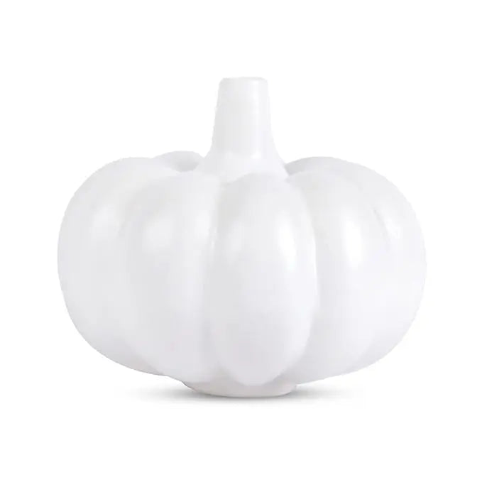 Handmade White Pumpkin Ceramic Flower Vase