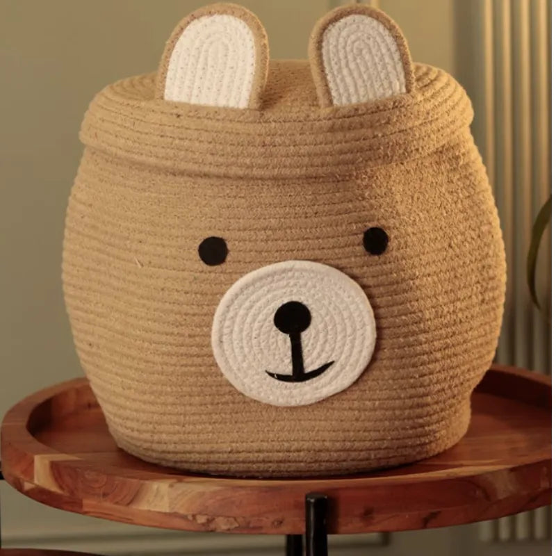 Beige Bear Storage Basket - 12 inch x 16 inch