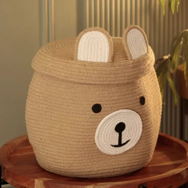 Beige Bear Storage Basket - 12 inch x 16 inch