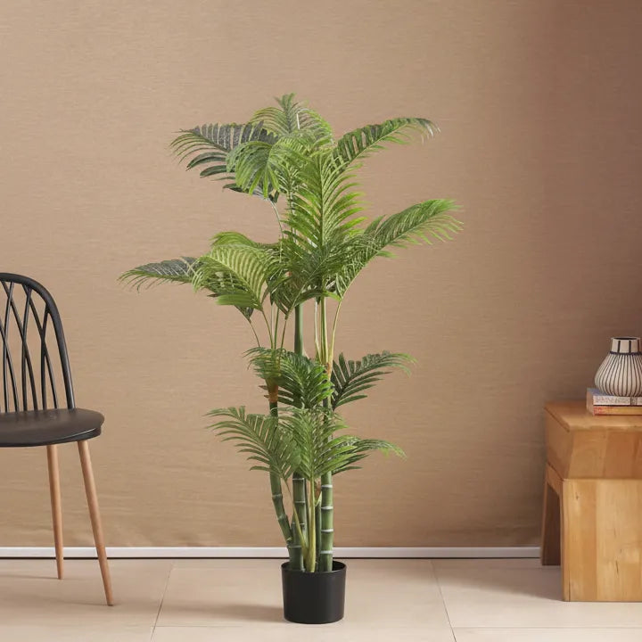 Lush Areca Palm Greenery Plant with Pot for Decor - Artificial Plant