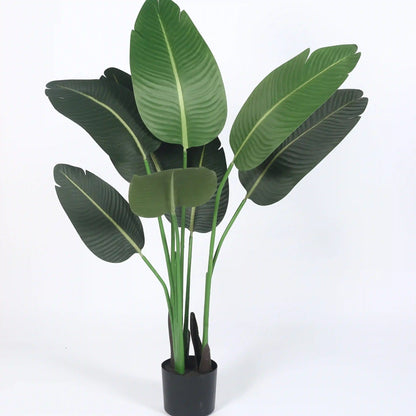 Elegant Banana Leaf Plant with Pot for Decor - Artificial Plant