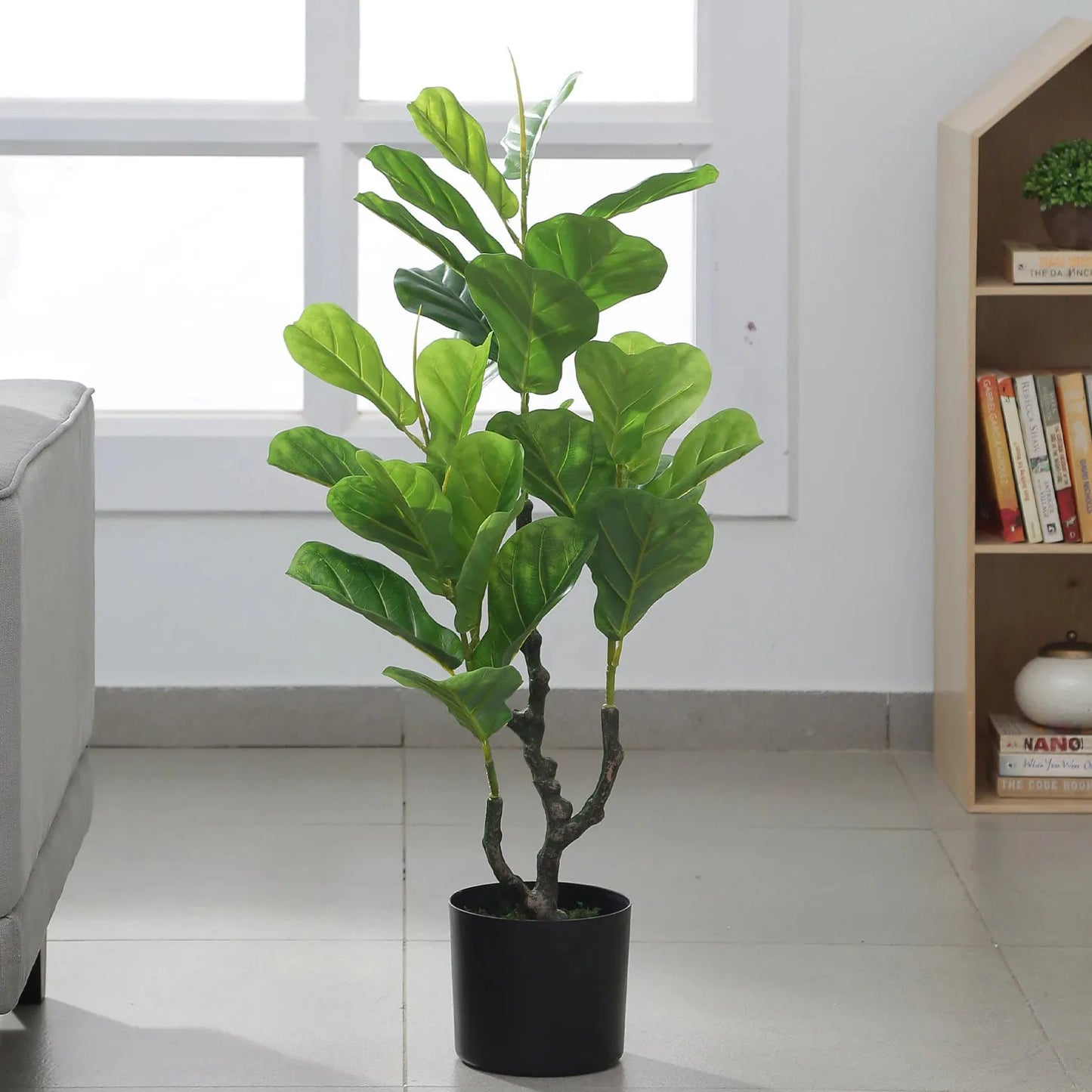 Tabletop Fiddle Leaf Fig Plant with Pot - Artificial Plant