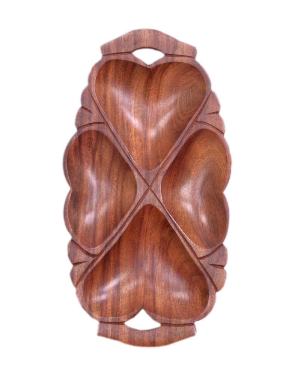 Handcrafted Sheesham Wood Snack Platter