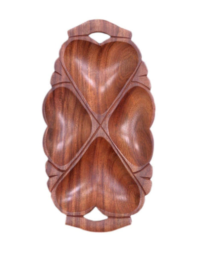 Handcrafted Sheesham Wood Snack Platter