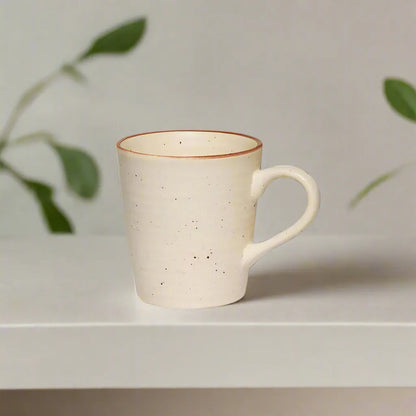 White Ribbed Handmade Ceramic Coffee/Tea Mugs - Microwave Safe