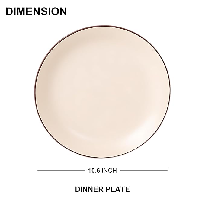 Minimalist Ivory White Ceramic Dinner Plates