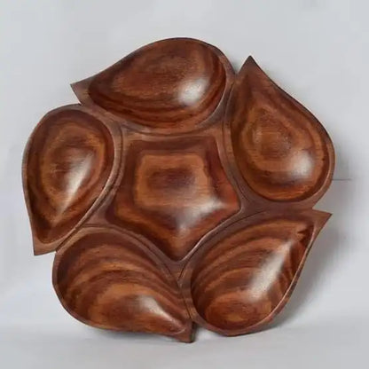 Sheesham Partition Snack Bowl Serving Platter