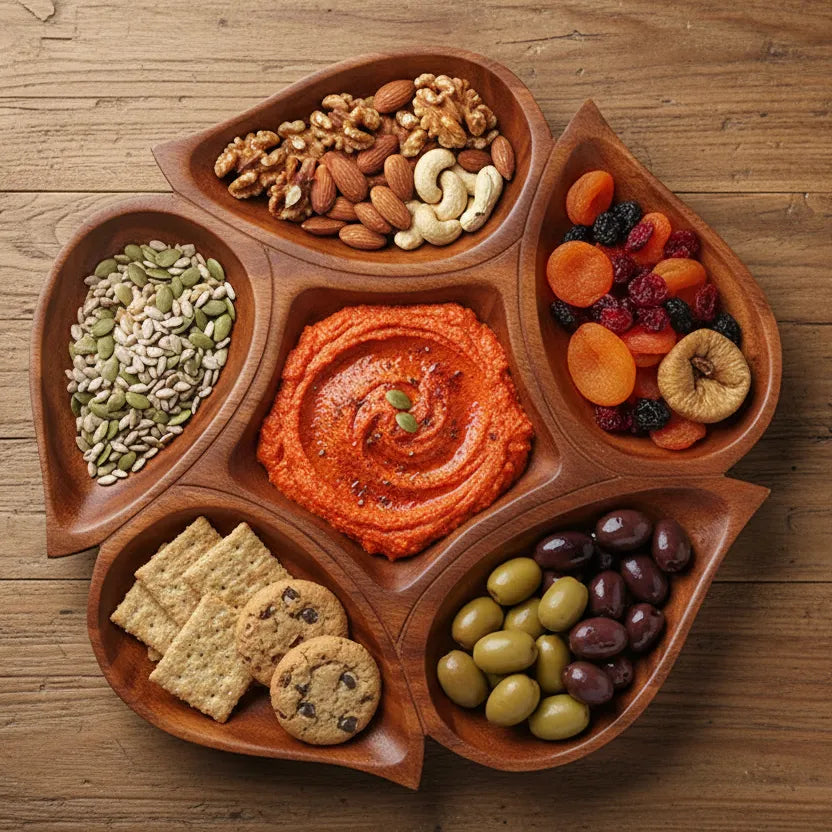 Sheesham Partition Snack Bowl Serving Platter