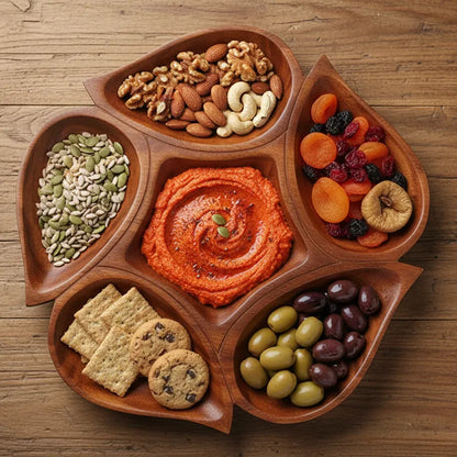 Sheesham Partition Snack Bowl Serving Platter