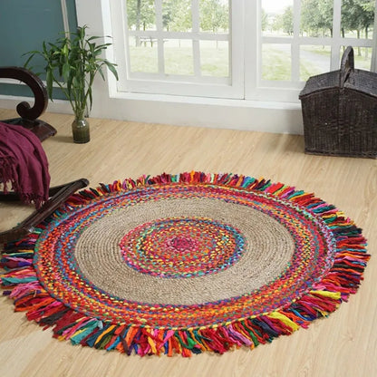 Reversible Jute & Cotton Round Rug - 3 Sizes