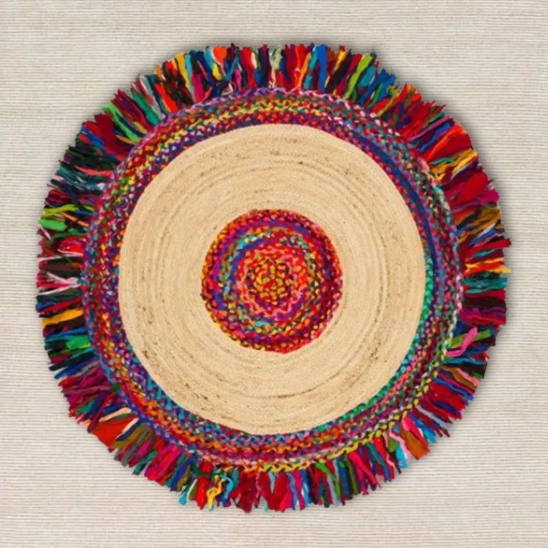 Reversible Jute & Cotton Round Rug - 3 Sizes