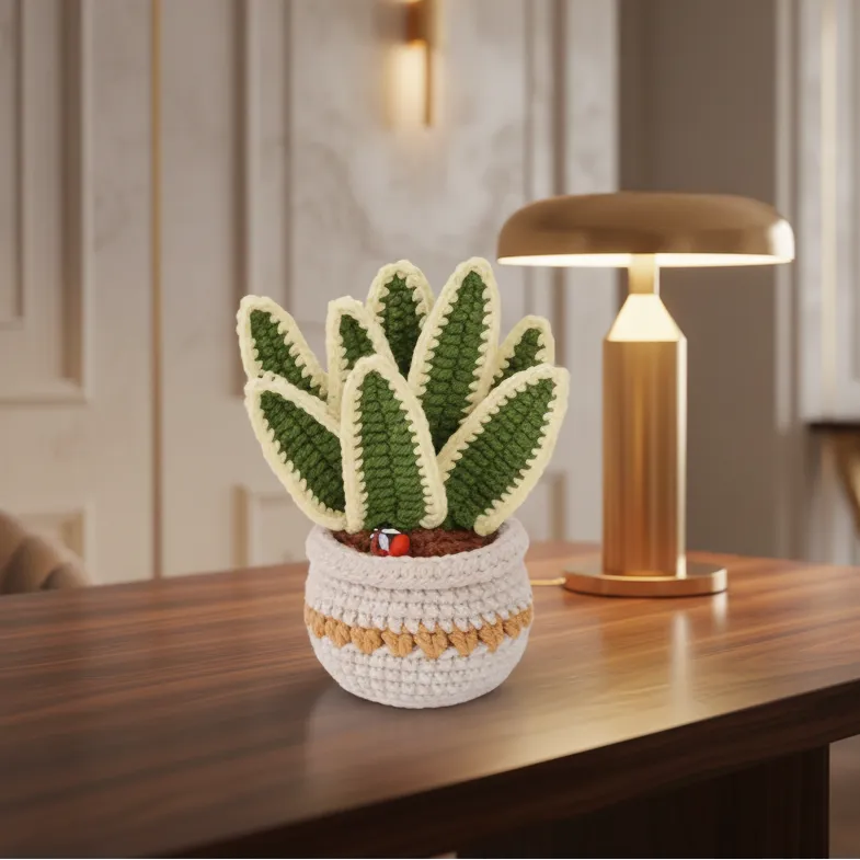 Crochet Potted Plants - Stylish Home Decor - Sansevieria
