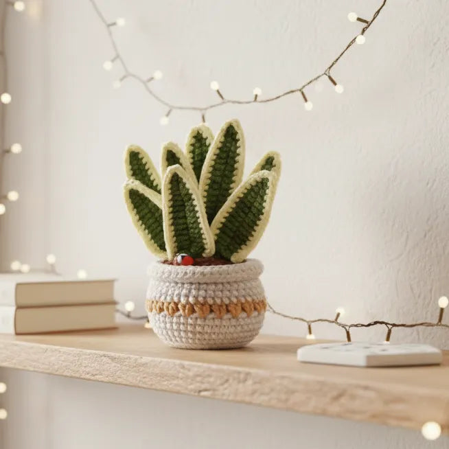 Crochet Potted Plants - Stylish Home Decor - Sansevieria