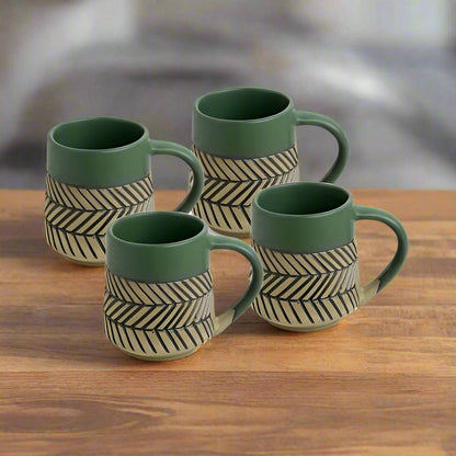 Handcrafted Sap Green Coffee Mug - 330 ml