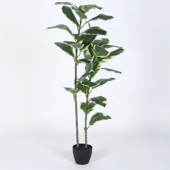 Rubber Foliage Floor Plant with Pot - Artificial Plant