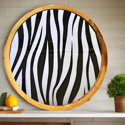 Stylish Zebra Pattern Wooden Serveware
