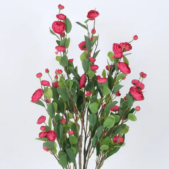 Camellia Rose Flower Plant with Pot for Decor - Artificial Plant