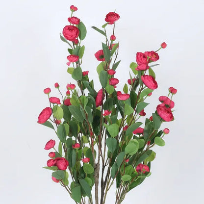 Camellia Rose Flower Plant with Pot for Decor - Artificial Plant