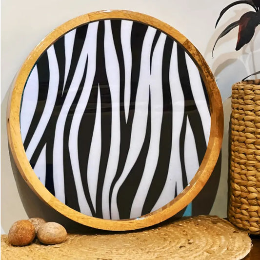 Stylish Zebra Pattern Wooden Serveware