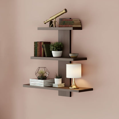 Wall Mounted 3 Tier Wooden Floating Shelf