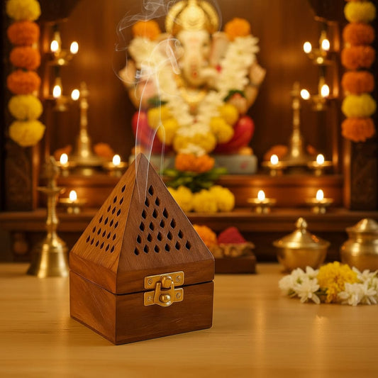 Traditional Sheesham Wood Dhoop Holder