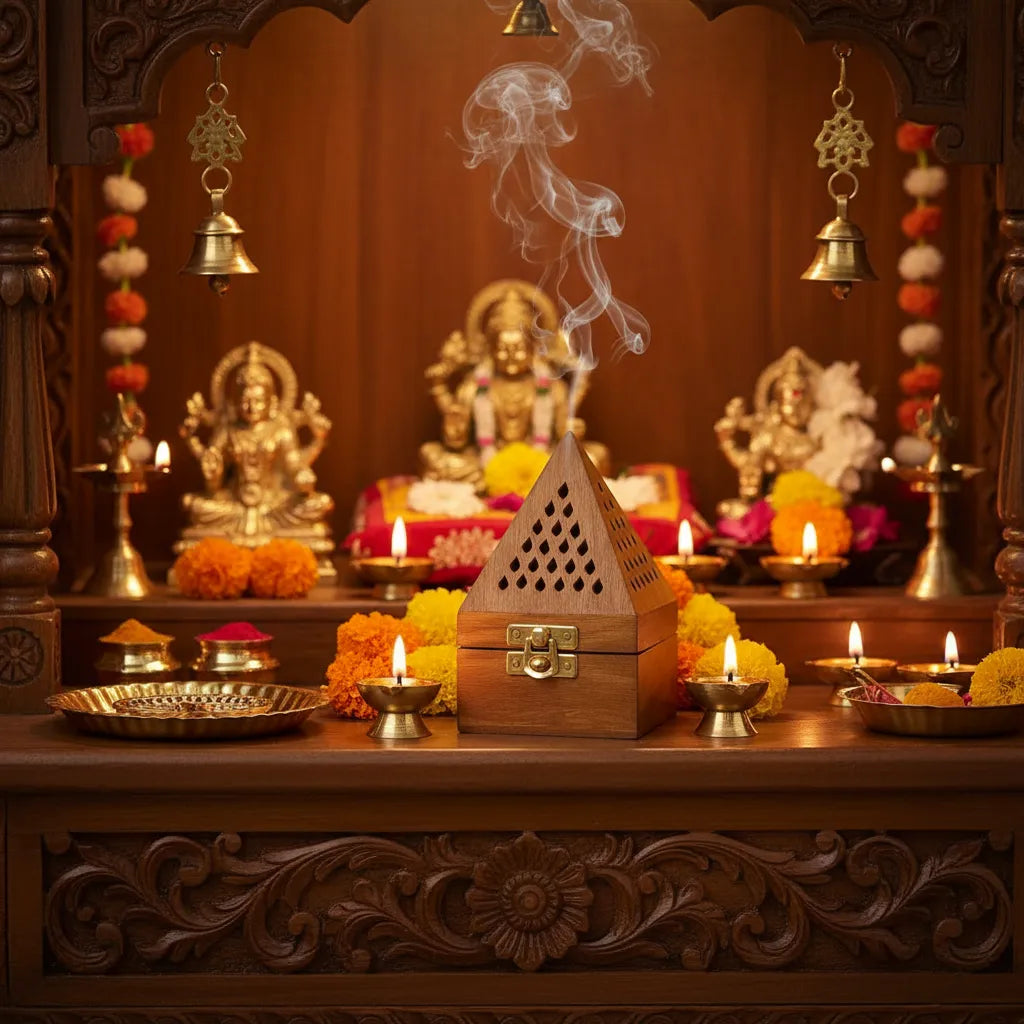 Traditional Sheesham Wood Dhoop Holder