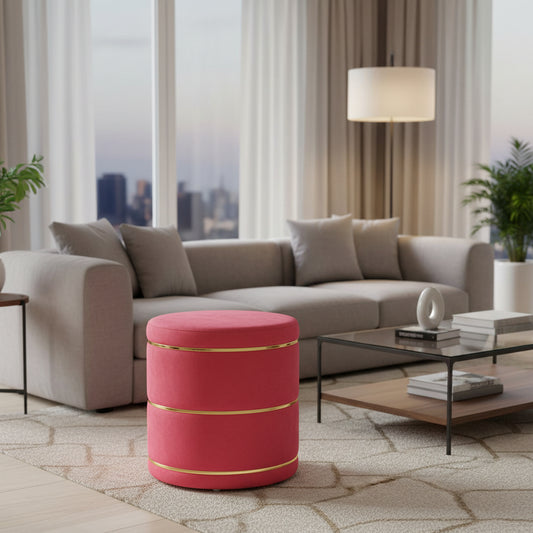 Velvet Round Premium Ottoman Pouffe Stool