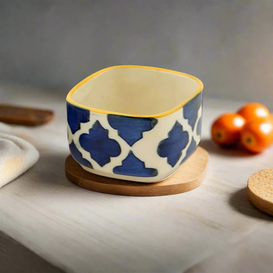 Blue & White Hand Painted Ceramic Dip Bowls