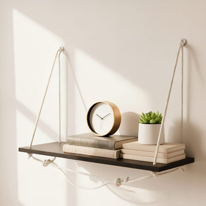 Hanging Wall Shelf with Adjustable Rope - Decorative Home Decor