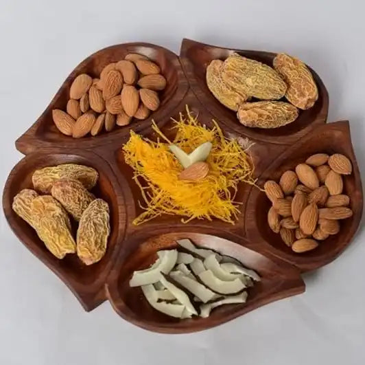 Sheesham Partition Snack Bowl Serving Platter