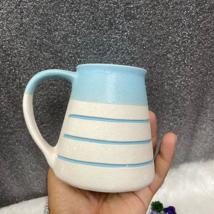 White & Blue Artisan Ceramic Mug - 330 ml