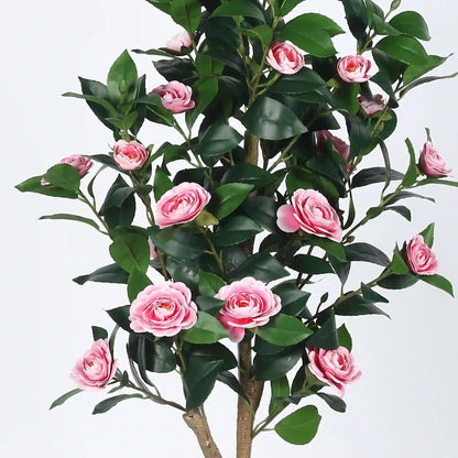 Mini Camellia Rose Decorative Plant with Pot - Artificial Plant