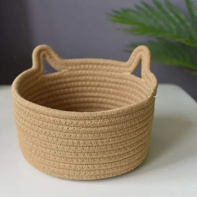 Purrfect Nest Cat Ear Cotton Storage Basket & Planter - Multiple Sizes