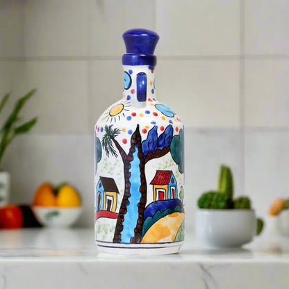 Blue Hut Design Ceramic Food & Microwave Safe Oil Dispenser - 1000 ml
