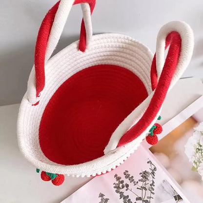 Vacation Vibes Cotton Tote bag - White & Red