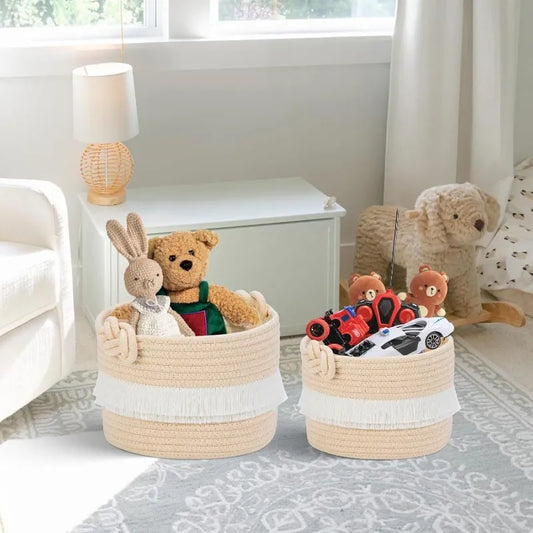 Beige Cotton Planters & Storage Organiser Baskets - Multiple Sizes