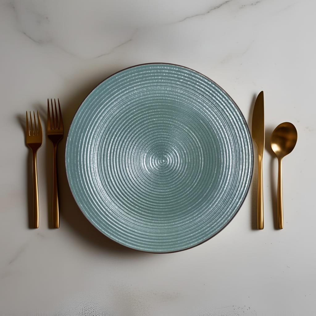 Handcrafted Ceramic Quarter, Snacks Plates - Sage Green