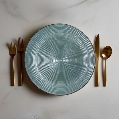 Handcrafted Ceramic Quarter, Snacks Plates - Sage Green