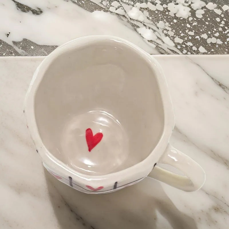 Red Sweetheart Coffee Ceramic Cup & Saucer - 200 ml