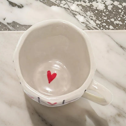 Red Sweetheart Coffee Ceramic Cup & Saucer - 200 ml