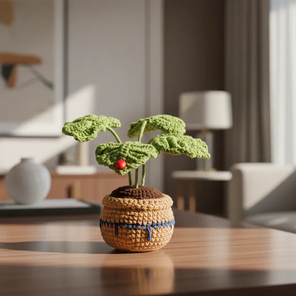 Crochet Potted Plants - Stylish Home Decor - Turtle back Bamboo bonsii