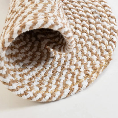 White & Beige Criss Cross Placemats