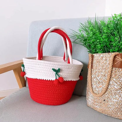 Vacation Vibes Cotton Tote bag - White & Red