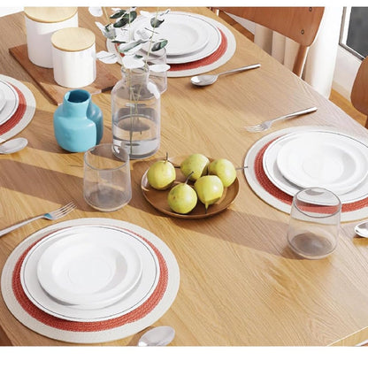Coral with Off-White Border Chic Dual-Color Placemats
