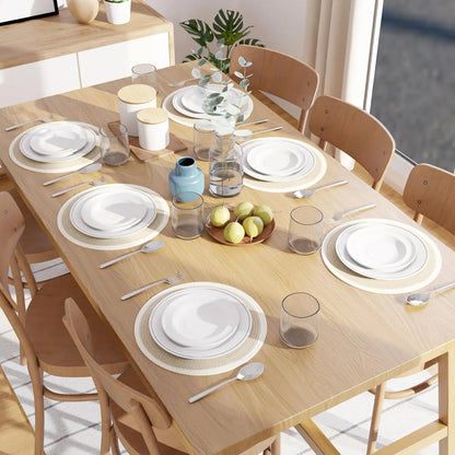 Beige with Off-White Border Chic Dual-Color Placemats