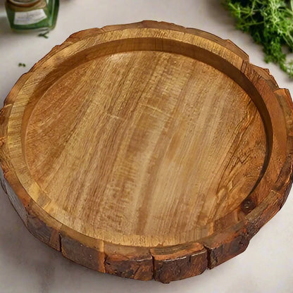 Wooden Natural Eco-friendly Serving Tray - 10 inch