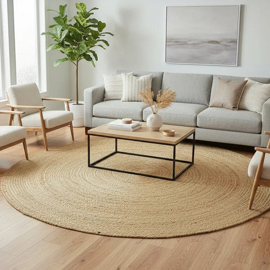 Handcrafted Jute Rug & Mat - Natural Braided